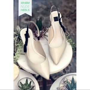 WHBM Nude Kitten Heels
